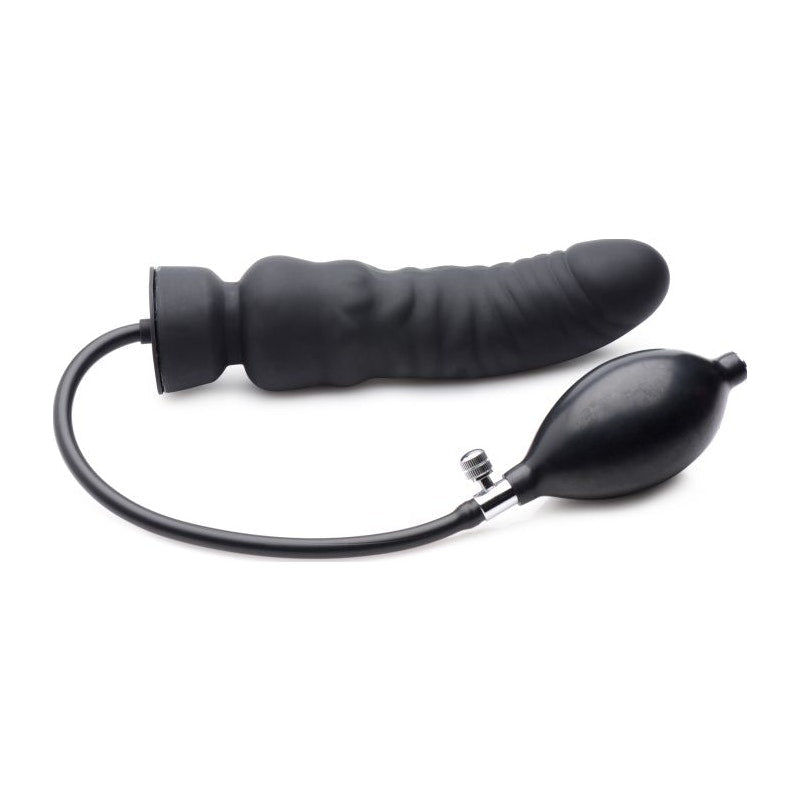 Dick Spand Inflatable Silicone Dildo Black - Adult Toys