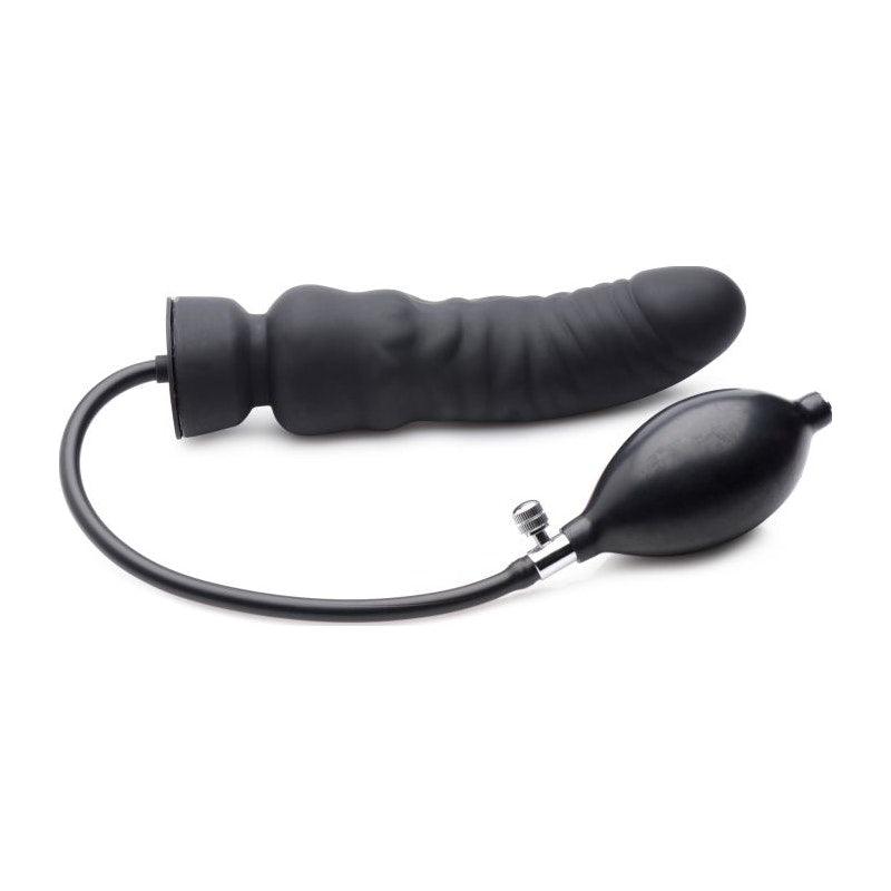 Dick Spand Inflatable Silicone Dildo Black - Adult Toys