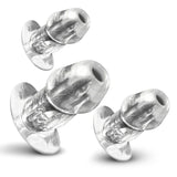 Dicked Clear Hollow Anal Plug 3pc Set - Adult Toys