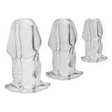 Dicked Clear Hollow Anal Plug 3pc Set - Adult Toys