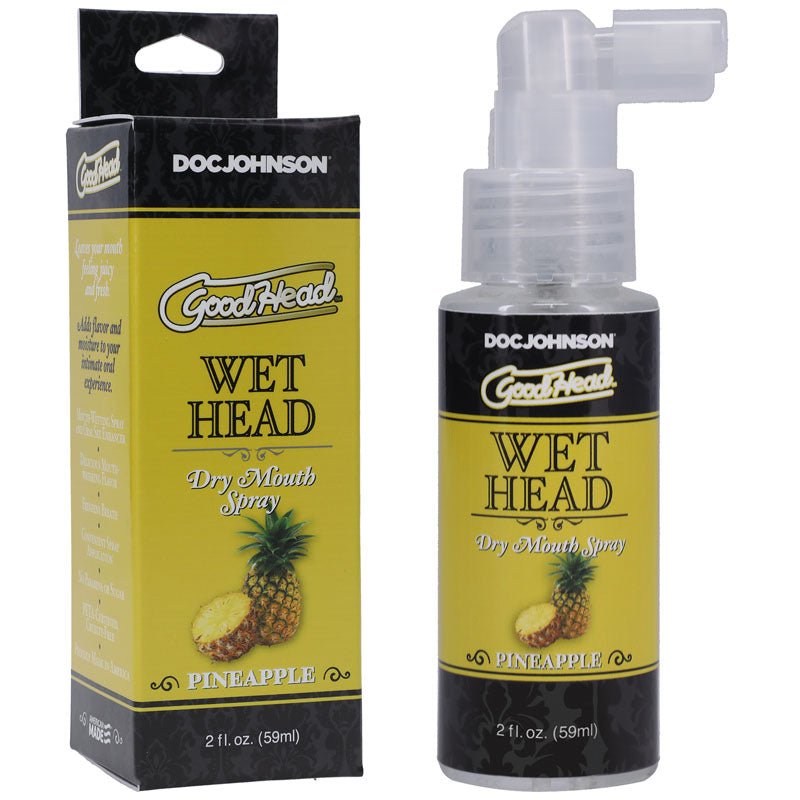 Doc Johnson GoodHead Wet Head Dry Mouth Spray – Pineapple Flavor, 59ml - LOTIONS & LUBES