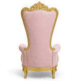 Domina Throne Chair Gold Frame Pink Velvet Cushion - Adult Toys