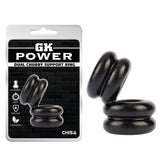 Double Stacked Dual Pleasure Ring Black - Naughty by Nature Adult Store