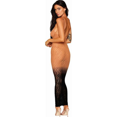 Dreamgirl Bodystocking Gown Black - Lingerie