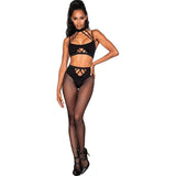 Dreamgirl Bralette & Pantyhose Bodystocking Set with Snap Neck Closure - Lingerie