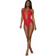 Dreamgirl Heart Back Deep V - Neck Teddy Red - Lingerie
