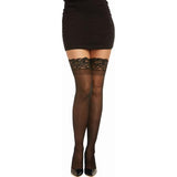 Dreamgirl Lace Top Thigh High Stockings White - Lingerie