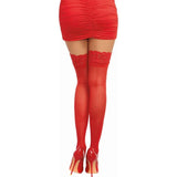 Dreamgirl Lace Top Thigh High Stockings White - Lingerie