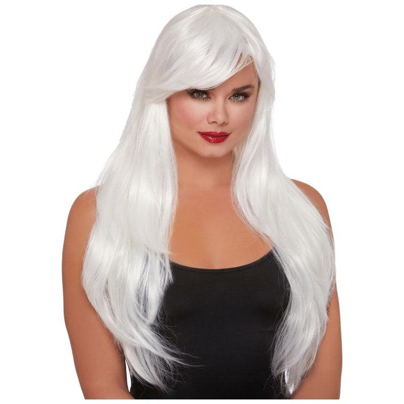Dreamgirl Layered Long Wig White - Lingerie