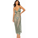 Dreamgirl Long Chemise w G - String Sage - Lingerie