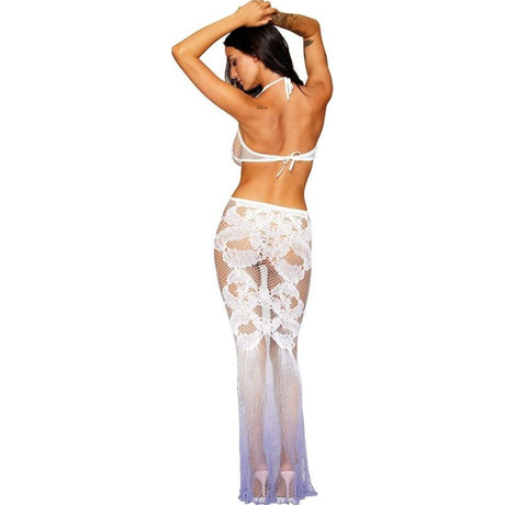 Dreamgirl Seamless Bodystocking Gown w Lace Pattern - Lingerie