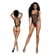DreamGirl Sheer Mesh Rhinestone Teddy Black - Lingerie