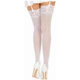 Dreamgirl Thigh High Sheer Lace Stockings White - Lingerie