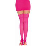 Dreamgirl Thigh High Silicone Stockings Neon Pink - Lingerie