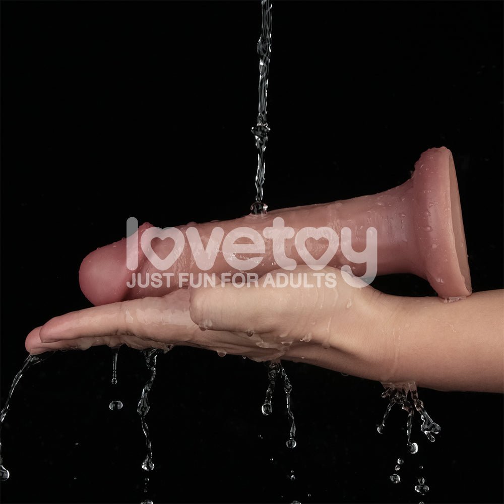 Dual Density Power Cock - 8 Inch Flesh - Vibrating Dong - DONGS