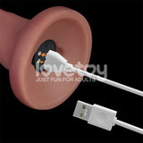 Dual Density Power Cock - 8 Inch Flesh - Vibrating Dong - DONGS