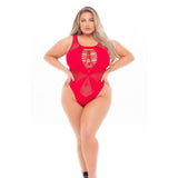 Duchess High Neck Bodysuit Red - Lingerie