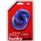 DUO Linked Cock/Ball Rings by Hunkyjunk Cobalt - Adult Toys