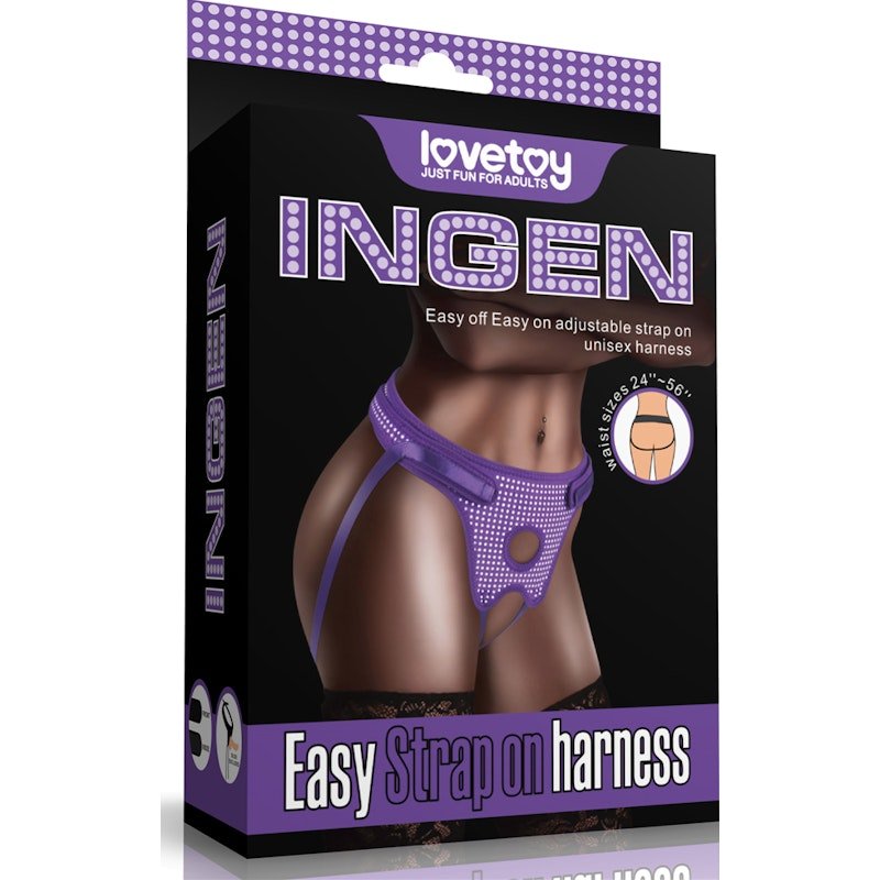 Easy Strap on Harness Polka Dot Purple - Adult Toys