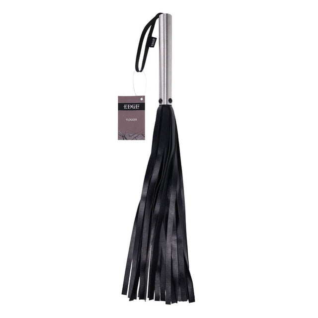 EDGE Flogger - Black Flogger Whip with Metal Handle - BONDAGE - TOYS