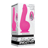 Evolved Ballistic - Pink 19 cm USB Rechargeable Vibrating Dong with Balls Motor & Remote - DONGS