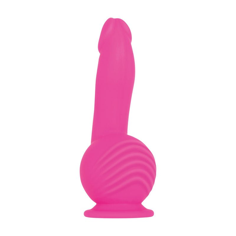 Evolved Ballistic - Pink 19 cm USB Rechargeable Vibrating Dong with Balls Motor & Remote - DONGS