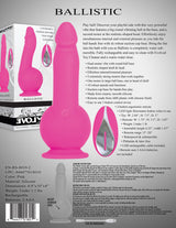 Evolved Ballistic - Pink 19 cm USB Rechargeable Vibrating Dong with Balls Motor & Remote - DONGS