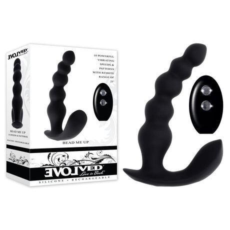 Evolved BEAD ME UP - Black 16.8 cm USB Rechargeable Vibrating Anal Beads with Wireless Remote - ANAL TOYS - Naughty by Nature Adult Store