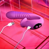 Evolved Deep Ecstasy Purple Thrusting And Tapping Vibrator - VIBRATORS