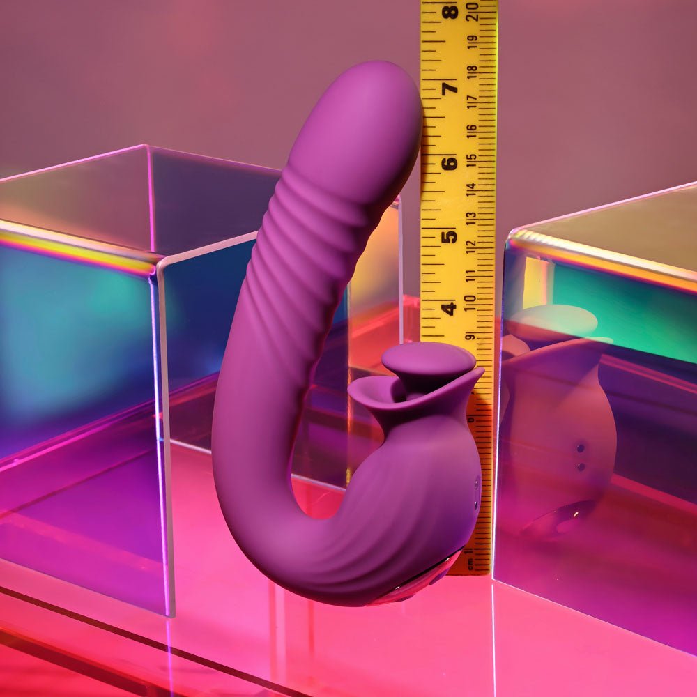Evolved Deep Ecstasy Purple Thrusting And Tapping Vibrator - VIBRATORS