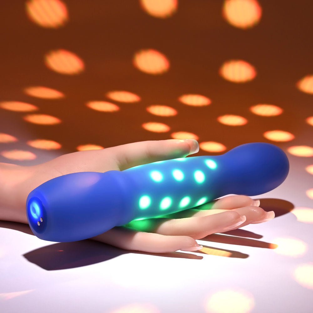 Evolved Disco Diva Blue Rechargeable Light Up Vibrator - VIBRATORS
