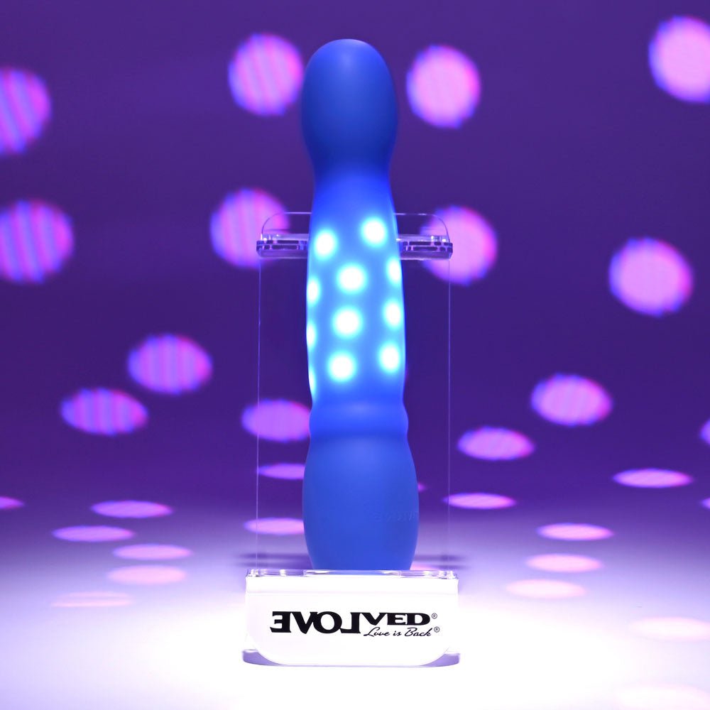 Evolved Disco Diva Blue Rechargeable Light Up Vibrator - VIBRATORS