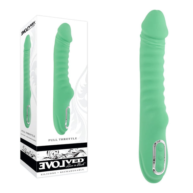 Evolved Full Throttle Mint Green USB Rechargeable Vibrator 24.1 cm - VIBRATORS