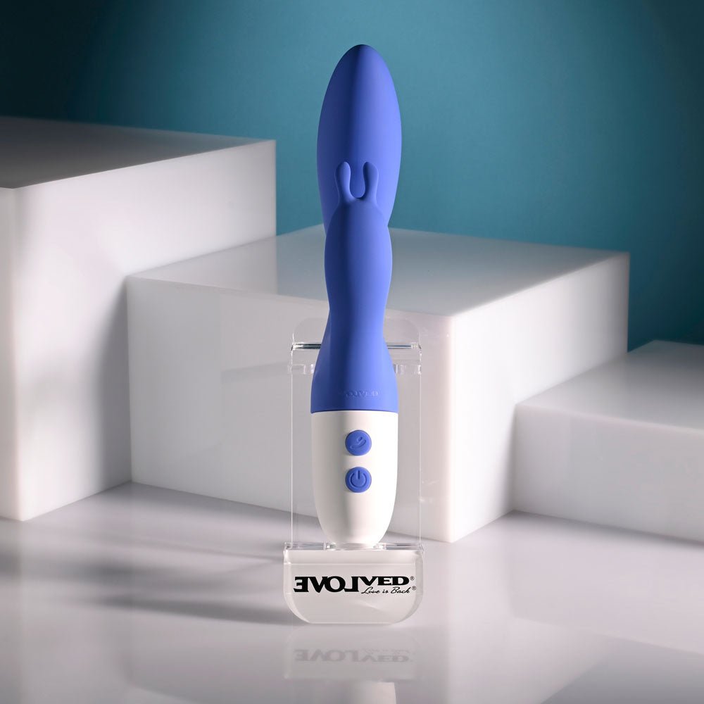 Evolved Funny Bunny Blue 20 Cm USB Rechargeable Rabbit Vibrator - VIBRATORS