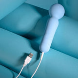 Evolved Iris Blue Rechargeable Massage Wand – Waterproof Silicone - VIBRATORS