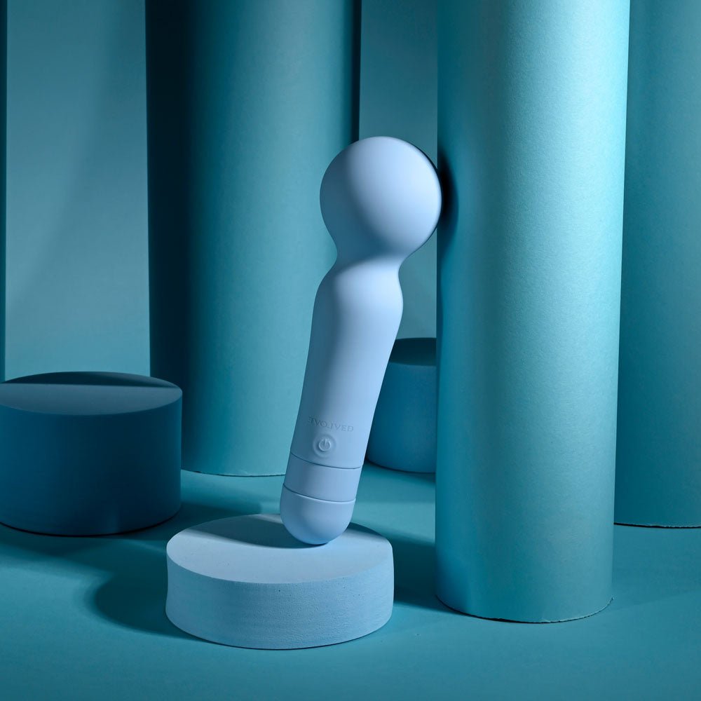 Evolved Iris Blue Rechargeable Massage Wand – Waterproof Silicone - VIBRATORS