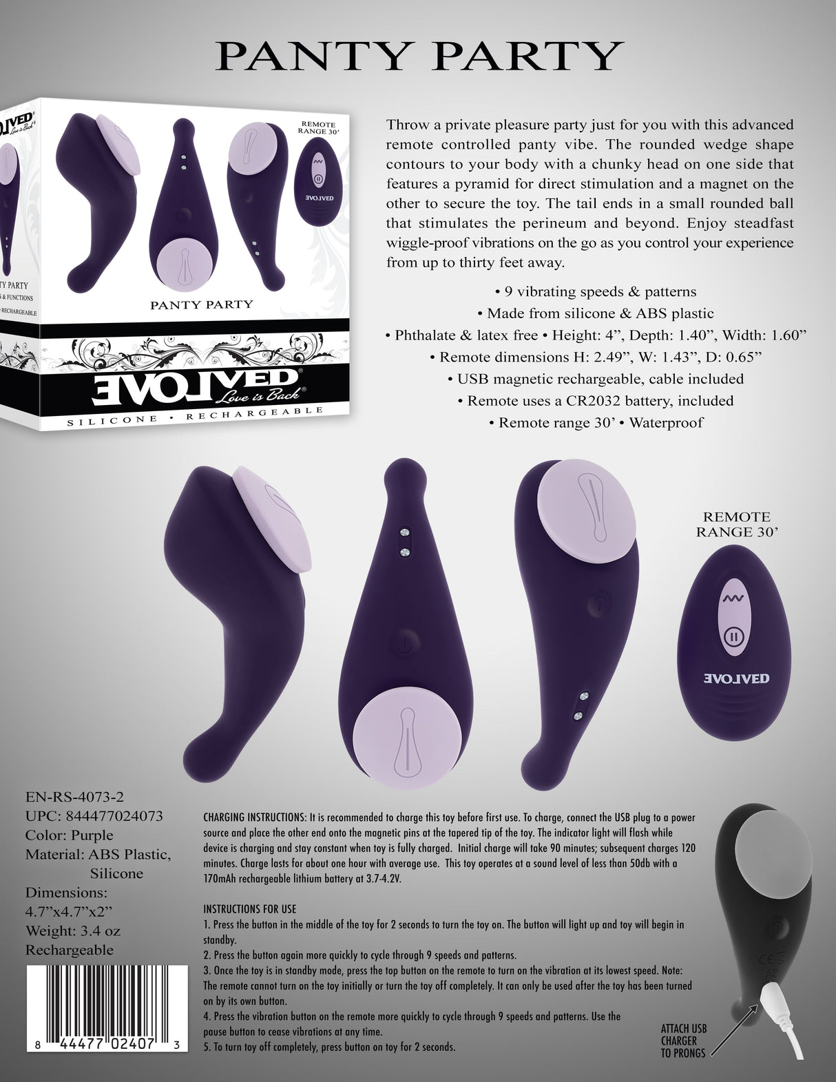 Evolved PANTY PARTY - Panty Vibrator with Remote Control - STIMULATORS