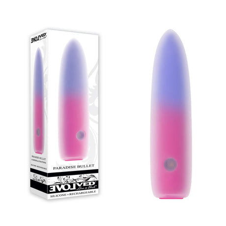 Evolved PARADISE BULLET - Pink/Purple 10.2 cm USB Rechargeable Bullet - BULLETS & EGGS - Naughty by Nature Adult Store