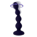 Evolved PLEASURE ORBIT - Navy Blue 17.8 cm USB Rechargeable Twirling & Vibrating Anal Beads with Remote - Anal Toys