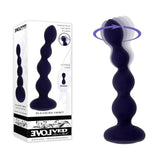 Evolved PLEASURE ORBIT - Navy Blue 17.8 cm USB Rechargeable Twirling & Vibrating Anal Beads with Remote - Anal Toys