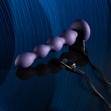 Evolved PLEASURE ORBIT - Navy Blue 17.8 cm USB Rechargeable Twirling & Vibrating Anal Beads with Remote - Anal Toys