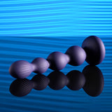 Evolved PLEASURE ORBIT - Navy Blue 17.8 cm USB Rechargeable Twirling & Vibrating Anal Beads with Remote - Anal Toys