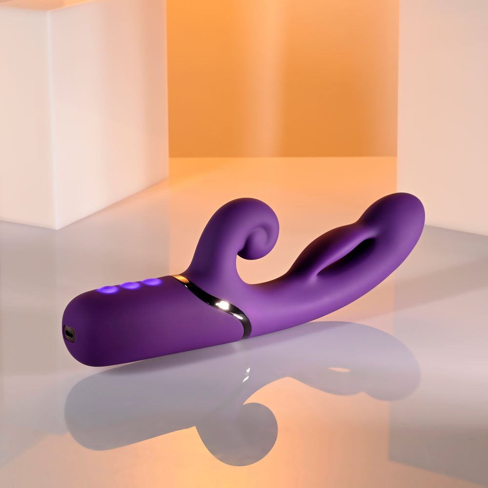 Evolved PLEASURE PUFF - Purple 24.1 cm Inflatable Rabbit Vibrator - VIBRATORS