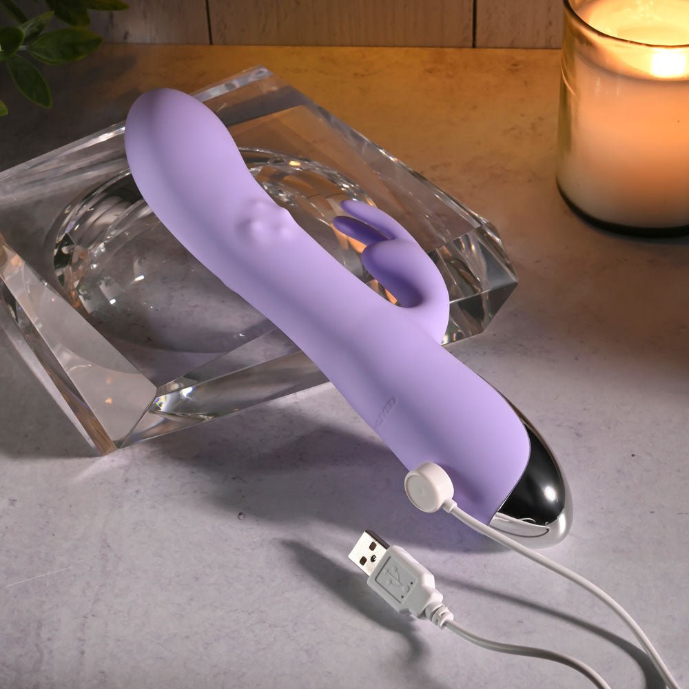 Evolved Spinderella Rabbit Vibrator – Rotating & Rechargeable Purple - VIBRATORS