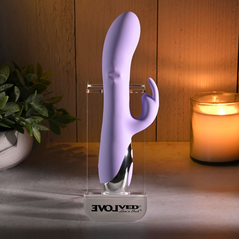 Evolved Spinderella Rabbit Vibrator – Rotating & Rechargeable Purple - VIBRATORS