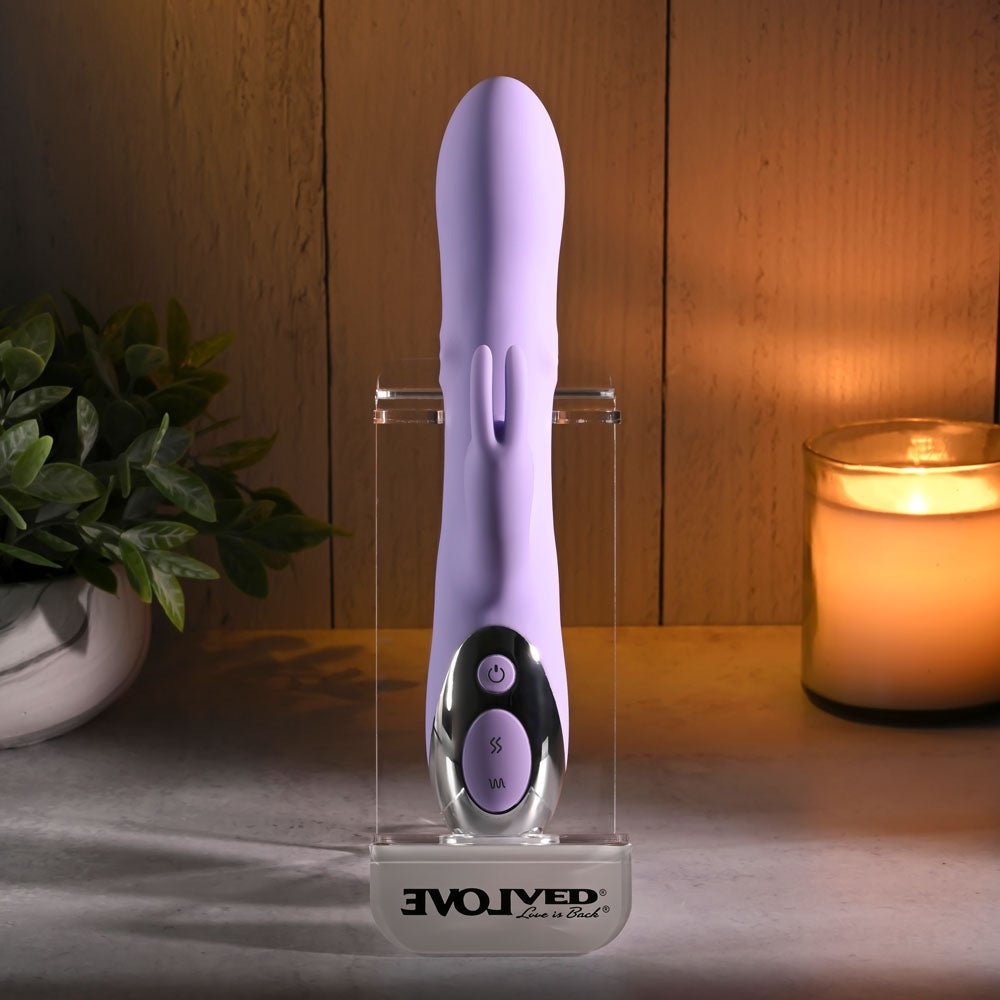 Evolved Spinderella Rabbit Vibrator – Rotating & Rechargeable Purple - VIBRATORS