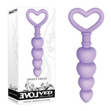 Evolved Sweet Treat - Purple 11.5 cm Beaded Butt Plug with Handle - Anal Toys