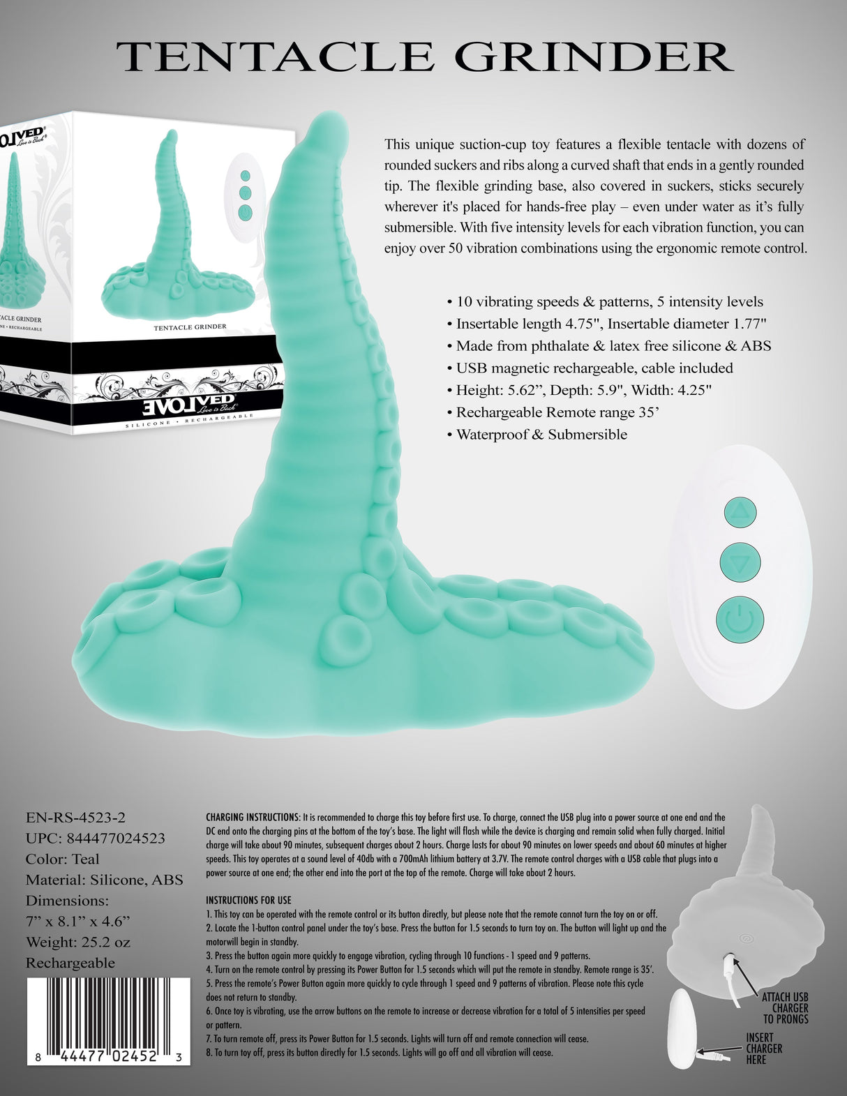 Evolved TENTACLE GRINDER - Fantasy Grinder Pad with Wireless Remote - STIMULATORS