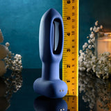 Evolved THE FLAPPER - Blue 14 cm USB Rechargeable Vibrating and Flapping Butt Plug with Remote - Anal Toys