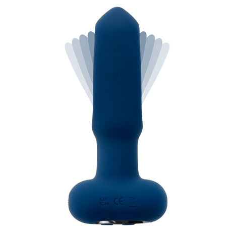 Evolved THE FLAPPER - Blue 14 cm USB Rechargeable Vibrating and Flapping Butt Plug with Remote - Anal Toys